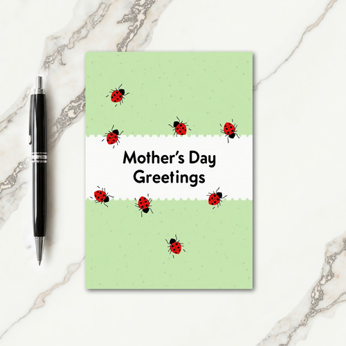 Ladybug Mothers Day Illustration Card