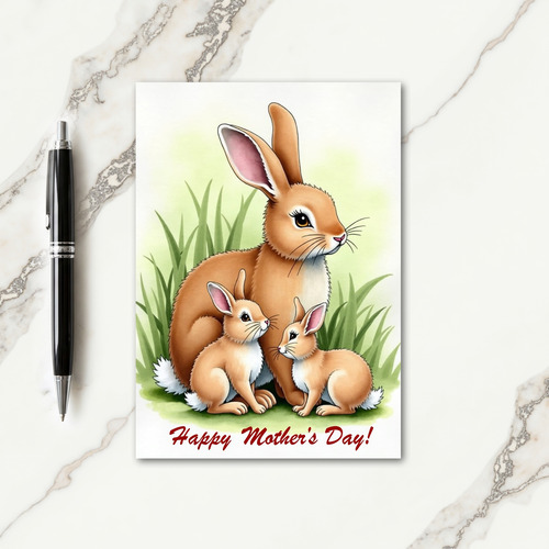 Lagomorph Mothers Day Scene Card