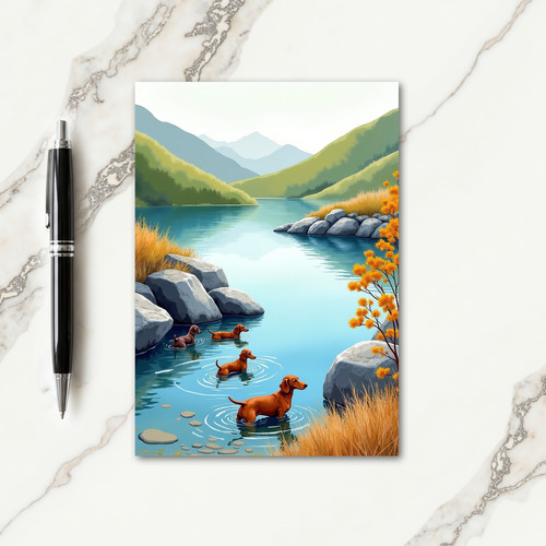 Lake Dog Fathers Day Scene Card
