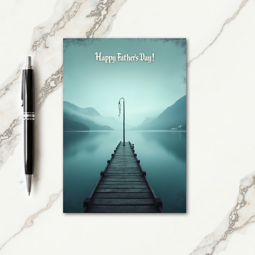 Lake Pier Fathers Day Decor Card