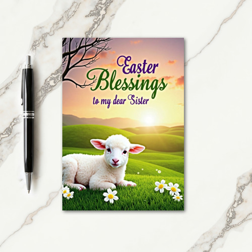Lamb And Spring Blessing Card