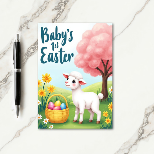 Lambs First Easter Greeting Card