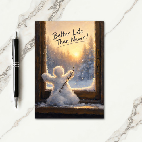 Late Christmas Card Message Card