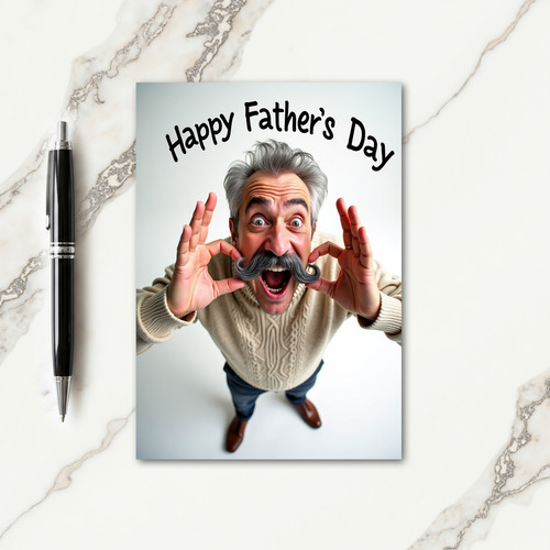 Laughing Dad Portrait Day Card