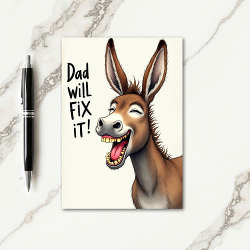 Laughing Donkey Fathers Day Card