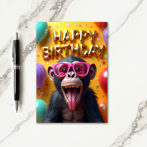 Laughing Primate Birthday Card