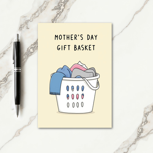 Laundry Mothers Day Gift Basket Card