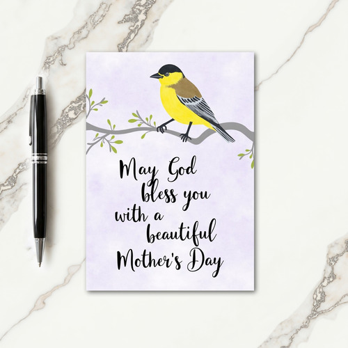 Lavender Bird Blessing Card