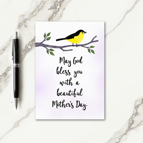 Lavender Bird Scene Card