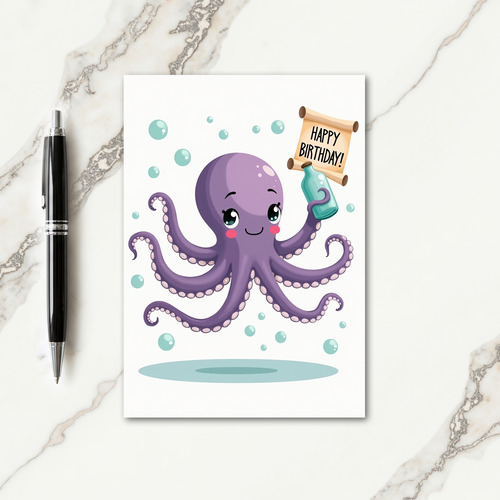 Lavender Creature Birthday Card