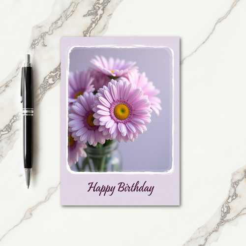 Lavender Daisy Birthday Card