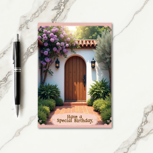 Lavender Doorway Birthday Card