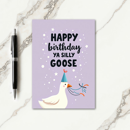 Lavender Duck Birthday Card
