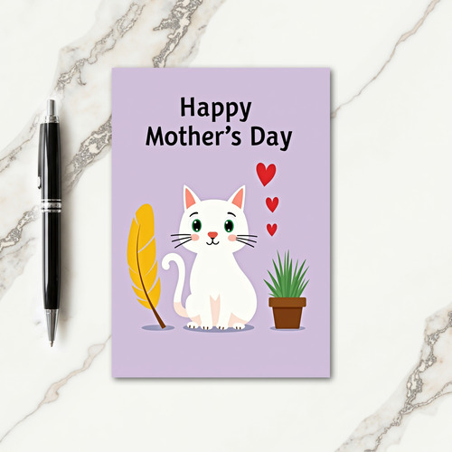 Lavender Feline Pattern Card