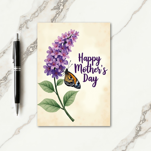 Lavender Floral Pattern Card