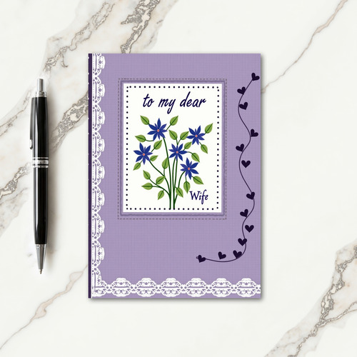 Lavender Floral Wife Mothers Day Card