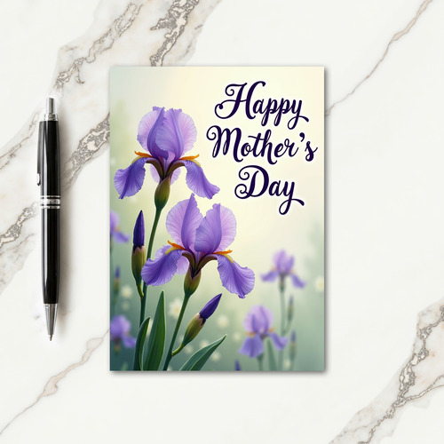 Lavender Iris Mothers Day Card