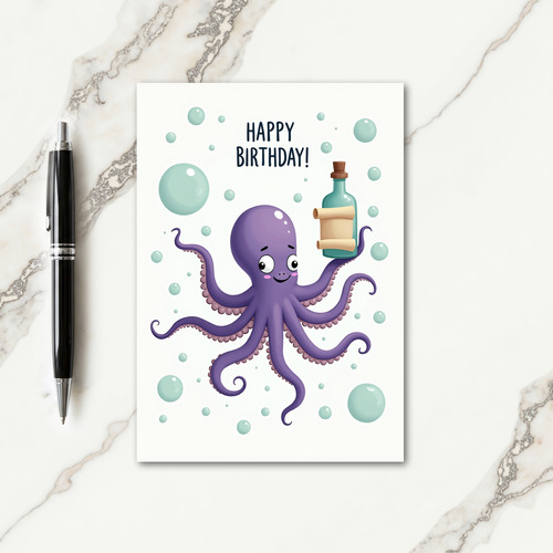 Lavender Ocean Birthday Card