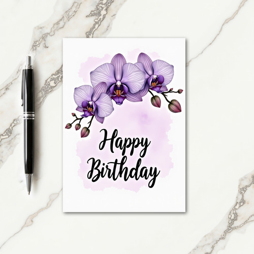 Lavender Orchid Birthday Card