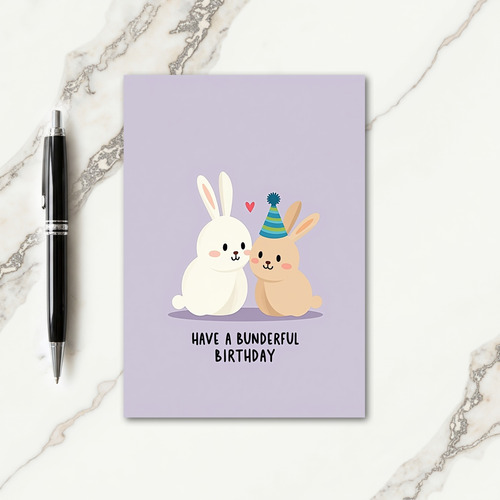 Lavender Party Bunny Card