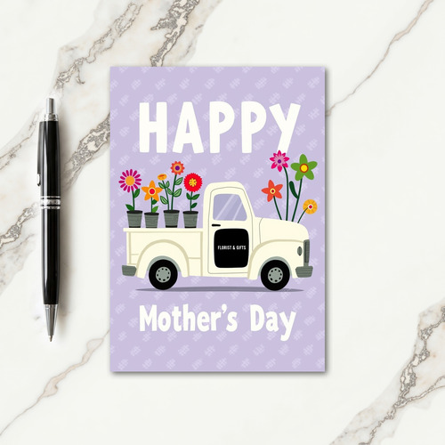 Lavender Truck Mothers Day Card