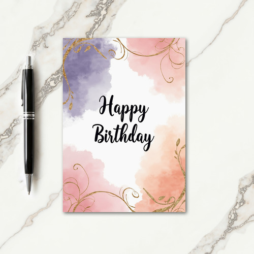 Lavender Wash Birthday Card