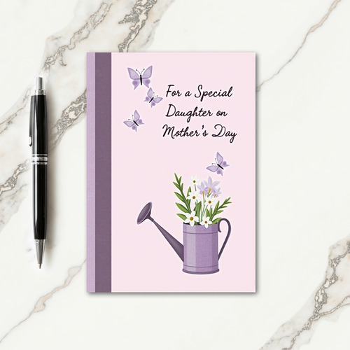 Lavender Watering Can Mothers Day Card
