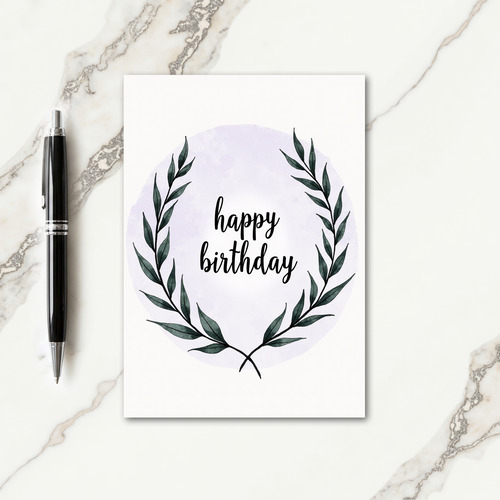 Lavender Wreath Birthday Card