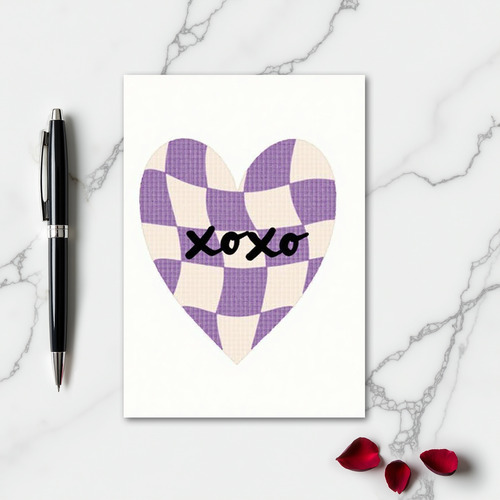 Lavender Xoxo Graphic Heart Card