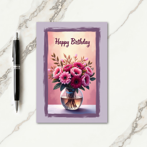 Lavish Pink Birthday Card
