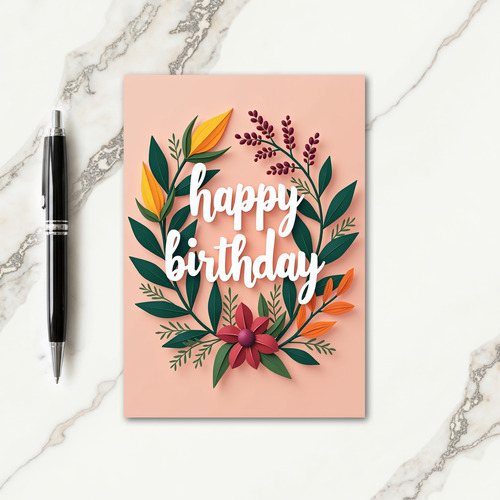 Layered Botanical Birthday Card