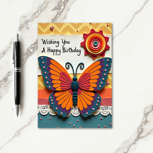Layered Butterfly Birthday Card
