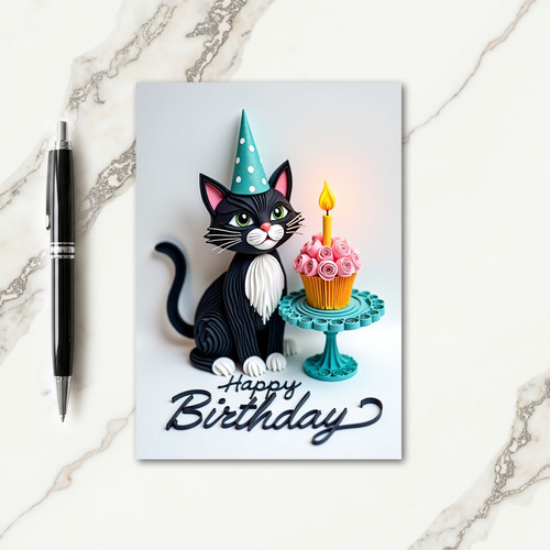 Layered Cat Birthday Card