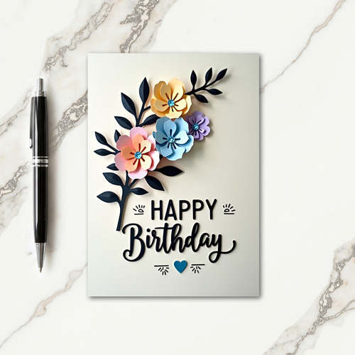 Layered Flower Birthday Card