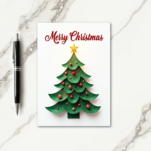 Layered Green Tree Christmas Card