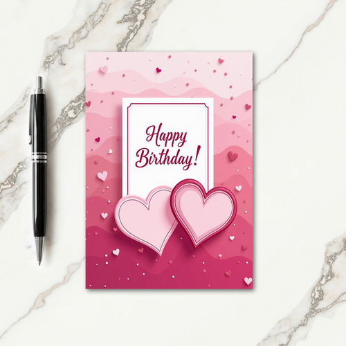 Layered Hearts Birthday Card