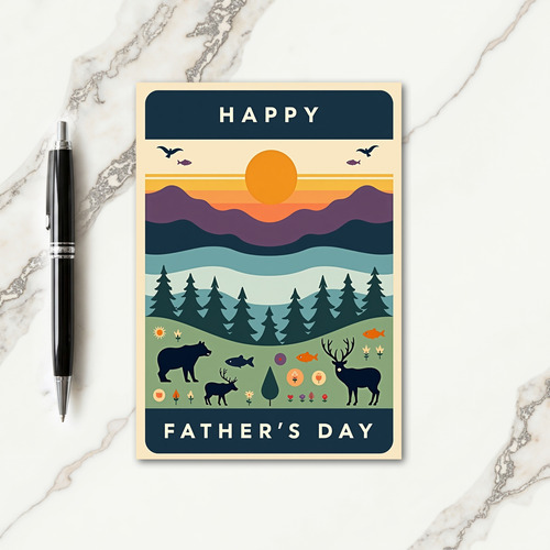 Layered Landscape Fathers Day Card