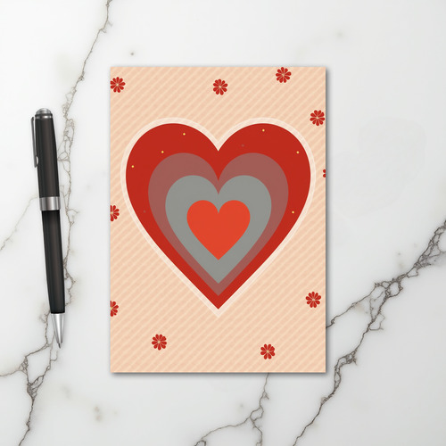Layered Red Heart Valentine Card