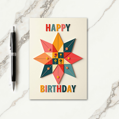 Layered Star Art Birthday Card