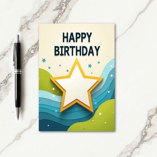 Layered Star Birthday Card
