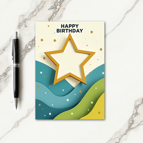 Layered Wave Birthday Card