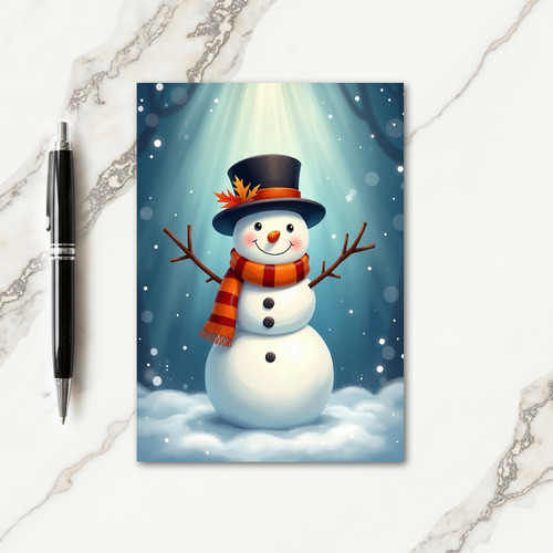 Leafy Snowman Christmas Card