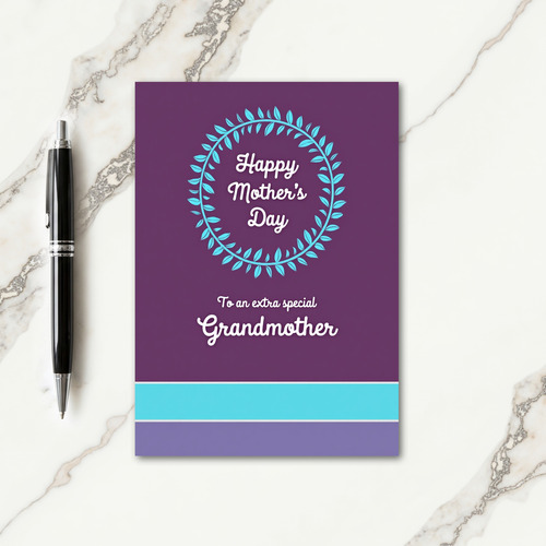 Leafy Wreath Mothers Day Card