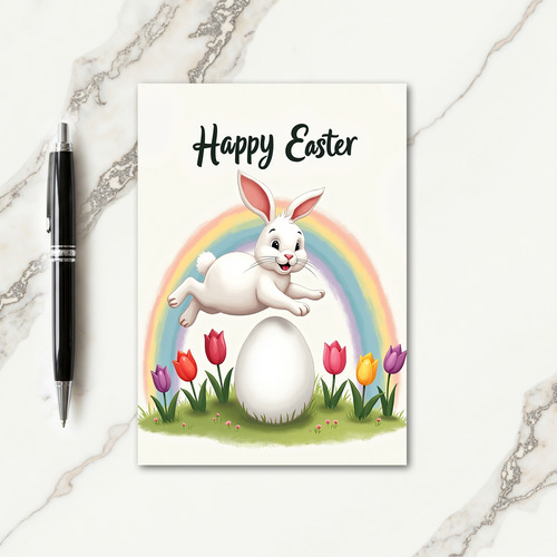 Leaping Animal Easter Card