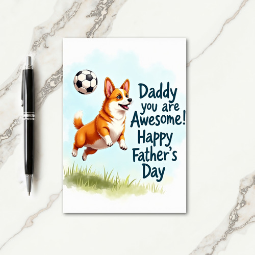 Leaping Dog Sweet Fathers Day Card