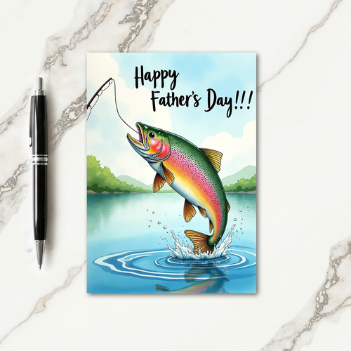 Leaping Fish Fathers Day Card