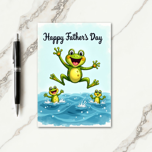 Leaping Froggy Fathers Day Card