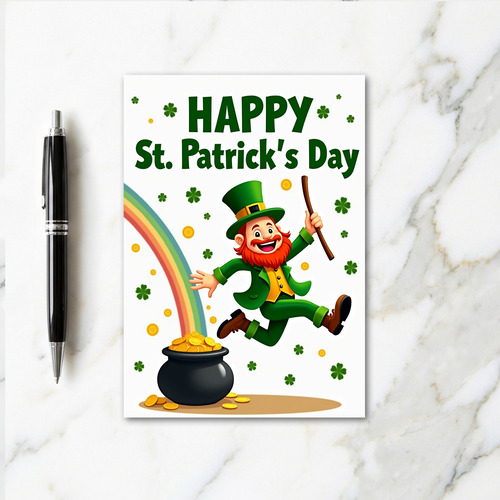 Leaping Leprechaun Luck Card