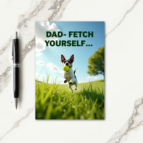 Leaping Pup Sweet Fathers Day Card