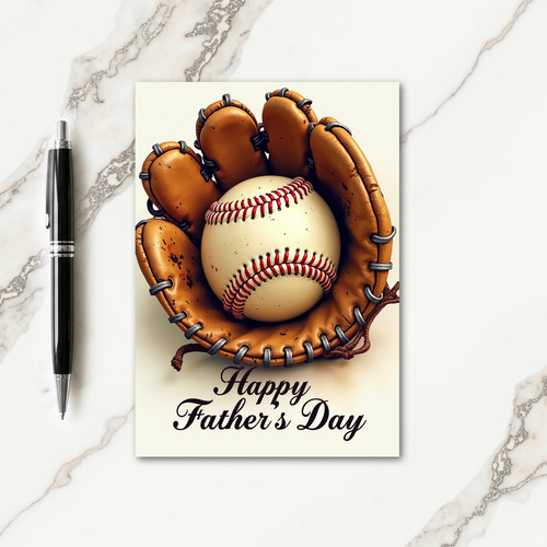 Leather Mitt Fathers Day Card